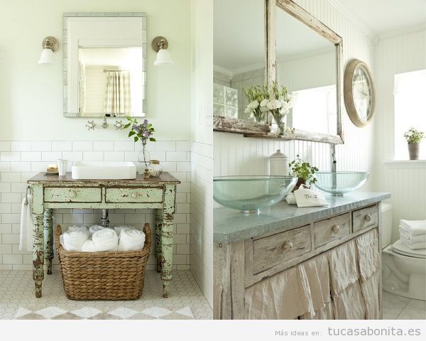 Baños vintage: baldosas hidráulicos, azulejos ladrillo, bañeras