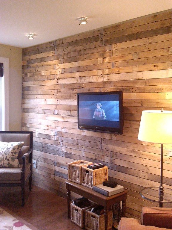 Ideas decoración pared salon o sala de estar en madera