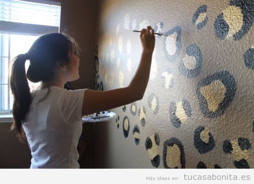 Ideas para pintar pared con estampado leopardo DIY 2 