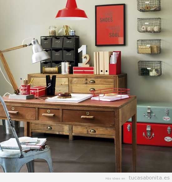 ideas para decorar una oficina en casa estilo vintage 5