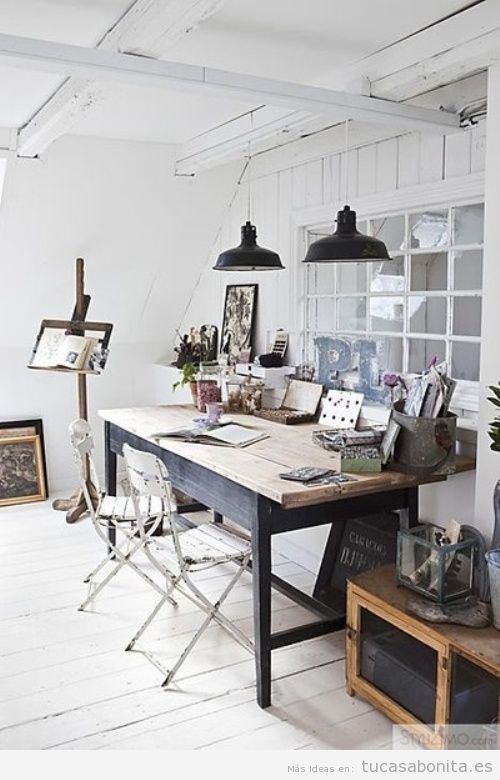 ideas para decorar una oficina en casa estilo vintage