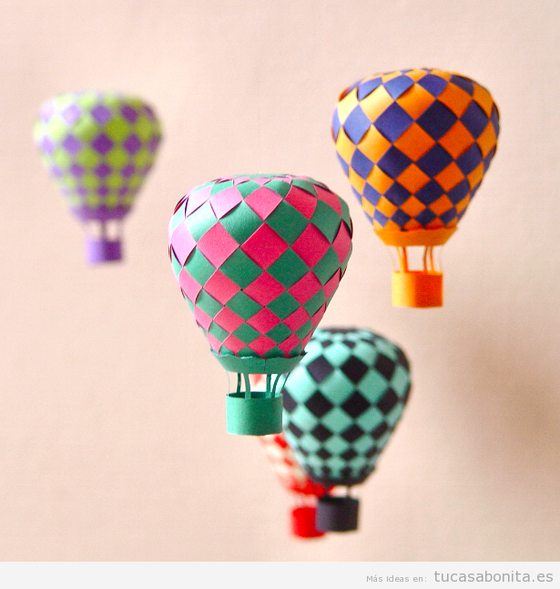 Moviles de papel DIY para colgar y decorar tu casa