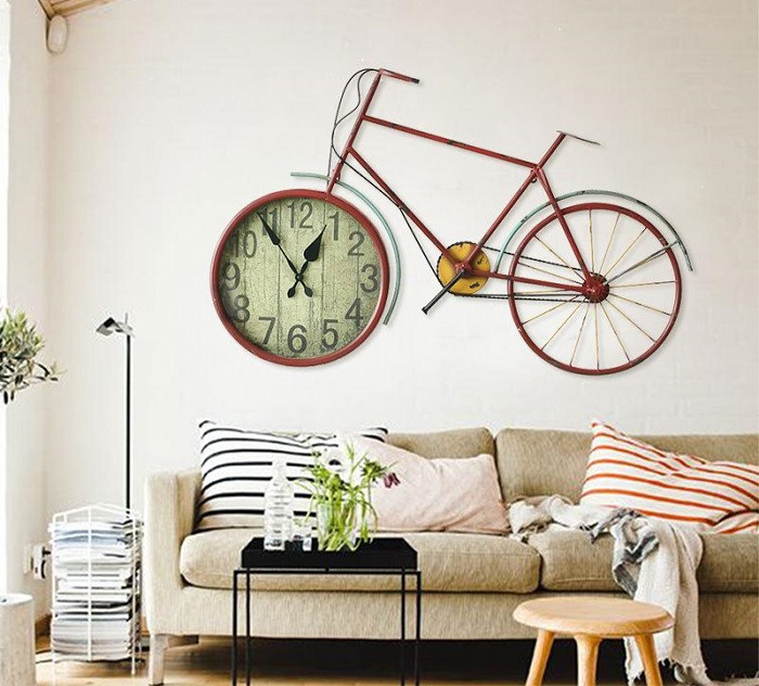 Reloj pared bicicleta vintage