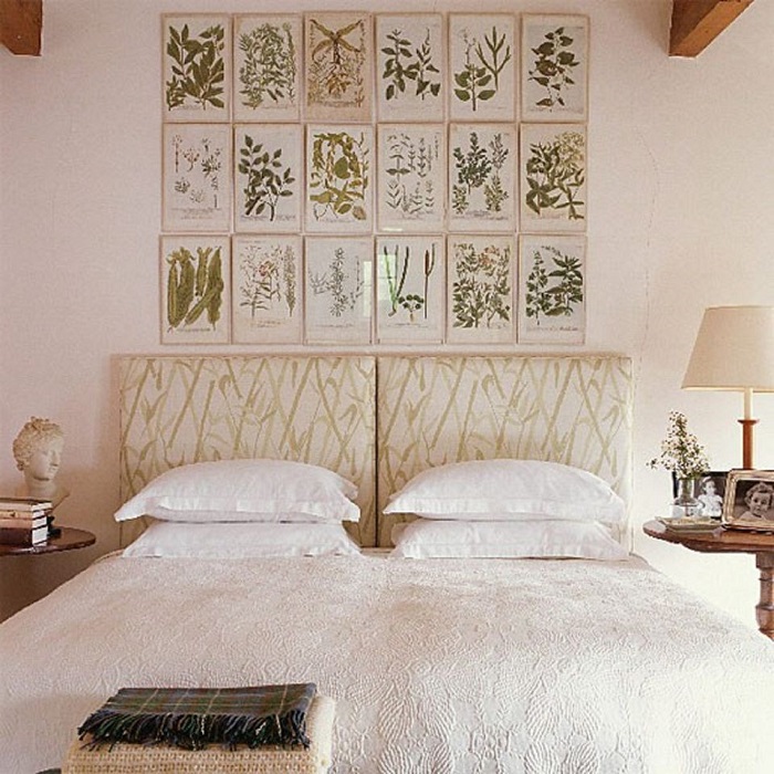 Decorar dormitorio dormir mejor, láminas botánicas vintage