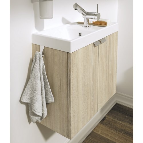 Mueble de baño con fondo reducido madera 2