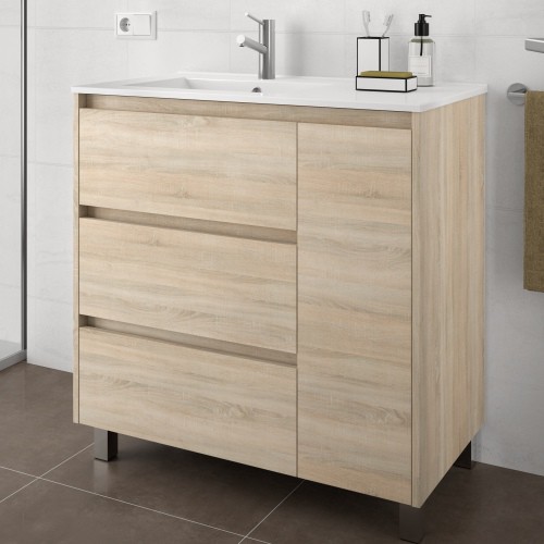 Mueble de baño con patas madera