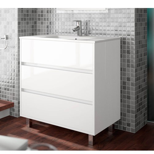 Mueble de baño con patas color blanco