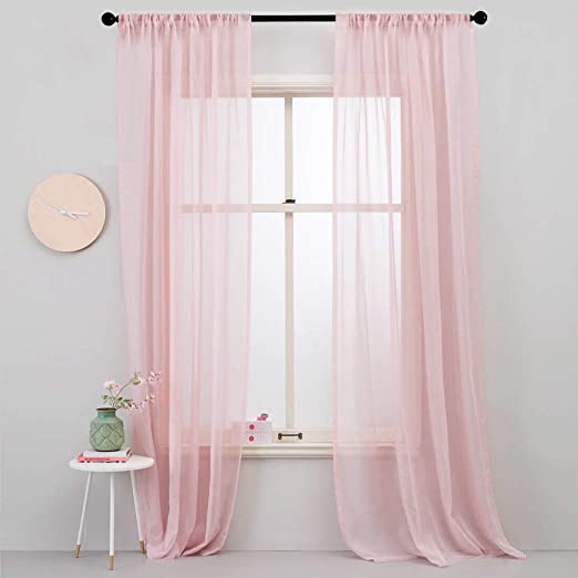 Tendencias en cortinas, cortinas de tul rosas